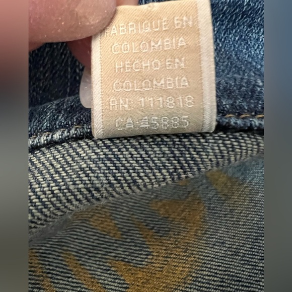 Michael Kors Dark Blue Jean Denim Jacket with Gold Accents Size S EUC - Picture 7 of 10